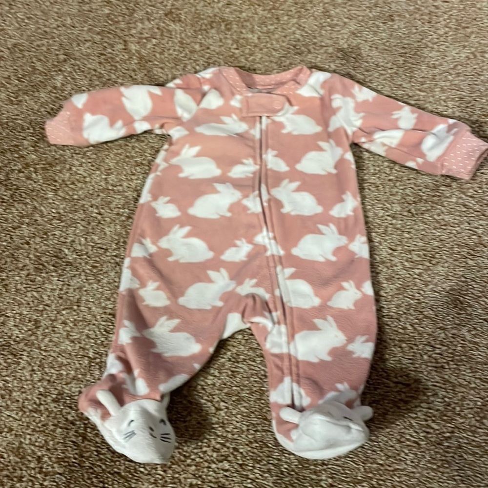Carter’s fleece zip up bunny slipper NB